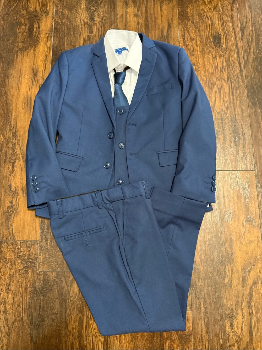 Perry Ellis Boys 5-Piece Suit Set Size 7 Navy Blue – Worn Once